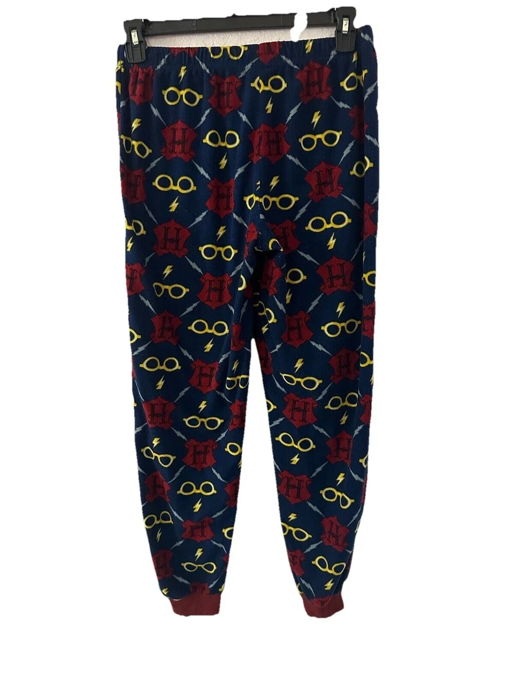 Harry Potter Blue Fleece Pajama Bottom Pants Size M elastic Waist Men’s